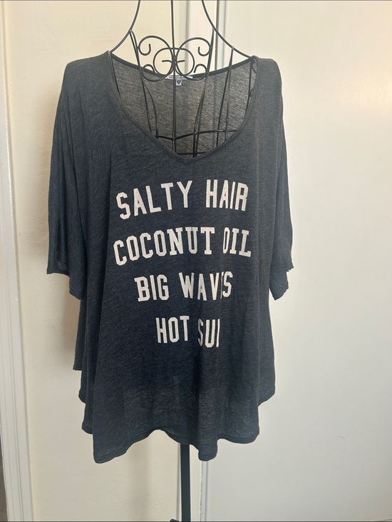 Wildfox Other - Wildfox Swing Heather Gray Scoop Neck Oversized Graphic Tee Size XS